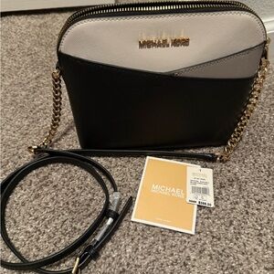 Michael Kors Black Milti MD Dome Crossbody